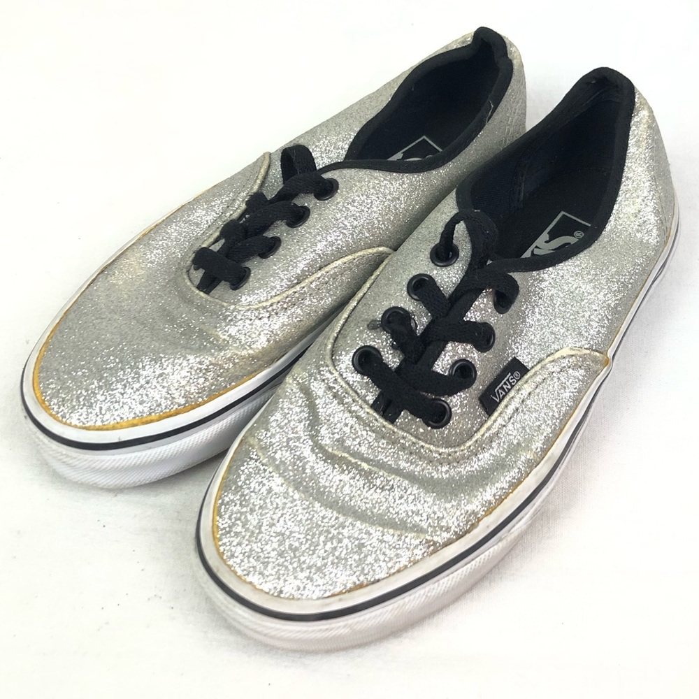 Vans Silver Glitter Sneakers Shoes lace up Women’s 5.5